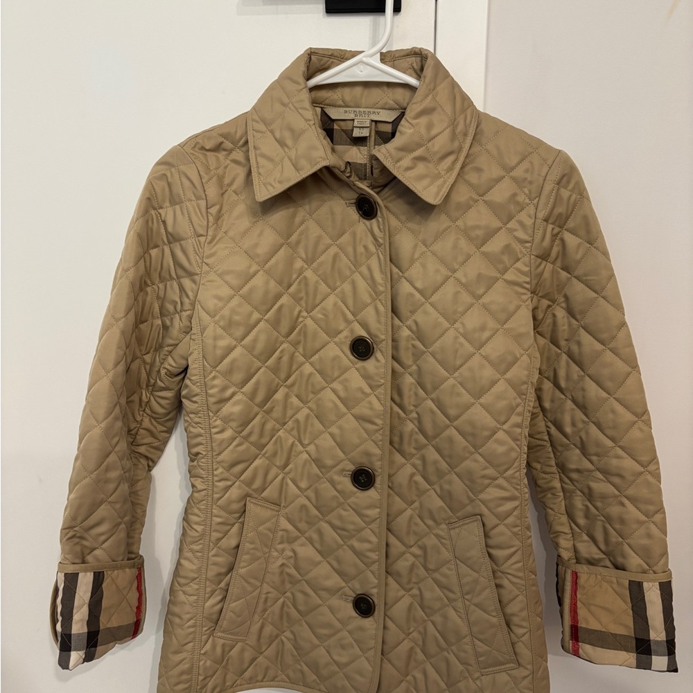 Burberry Tan Utility Jacket with Quilted Design